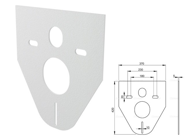 Плита д/подвесн. унитаза и биде Alcaplast звукоизол. арт.M91-BL-01
