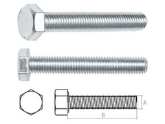 Болт М6х35 мм шестигр., цинк, кл.пр. 8.8, DIN 933 (10 шт в зип-локе) STARFIX