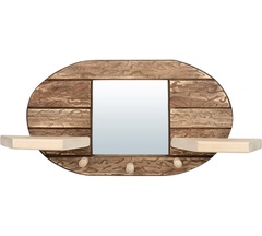 Зеркало с вешалкой и двумя полками Банные штучки Овал 3 рожка липа 