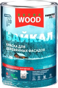 Краска для деревянных фасадов и интерьеров БАЙКАЛ Нерпа FARBITEX PROFI WOOD EXTRA 0,75 л 