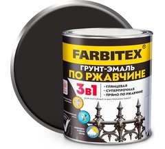 Грунт-эмаль по ржавчине 3в1 FARBITEX черный 800 гр. 