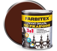 Грунт-эмаль по ржавчине 3в1 FARBITEX шоколадный 800 гр. 