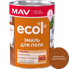 Эмаль ECOL для пола (ПФ-266) золотисто-коричневая глянцевая 1,0 л. (0,9 кг)